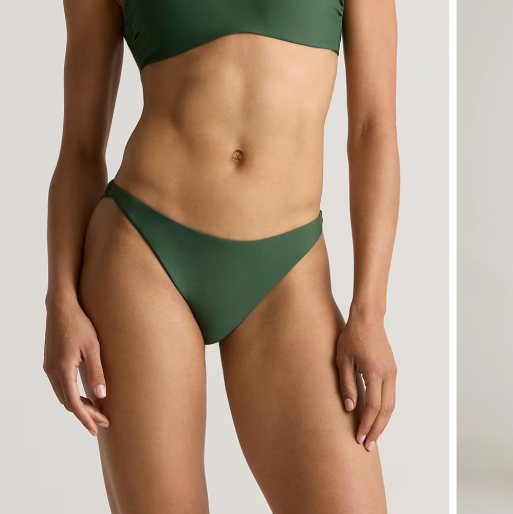 Quince Italian Low Rise Bikini Bottom Sz M NWOT in Teal